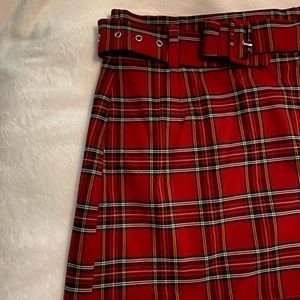 plaid mini skirt w/ belt